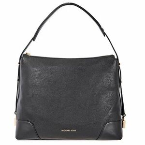 Michael Kors black leather Crosby bag silver hardware brand new